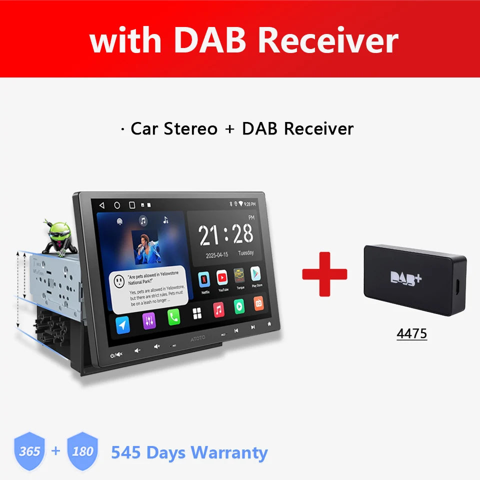 Android Car Radio 10 inch Single 1 Din Wireless Apple CarPlay Android Auto Screen 1Din Car Stereo Multimedia Player A5L